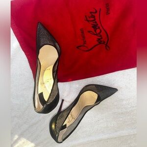 Black net Christian Louboutin size 7 authentic from Vestiare